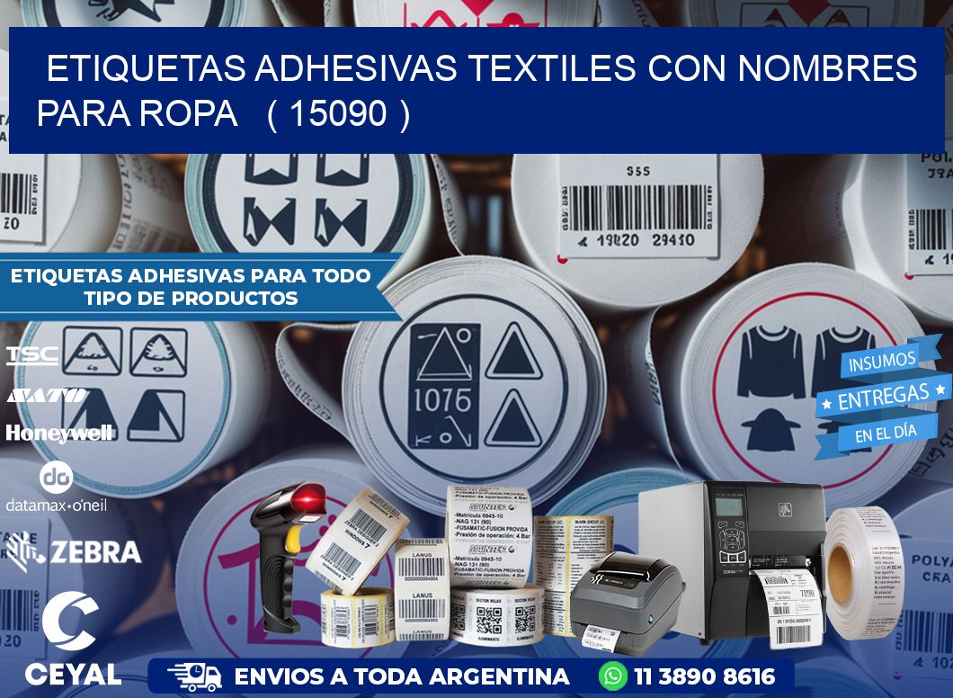 ETIQUETAS ADHESIVAS TEXTILES CON NOMBRES PARA ROPA   ( 15090 )