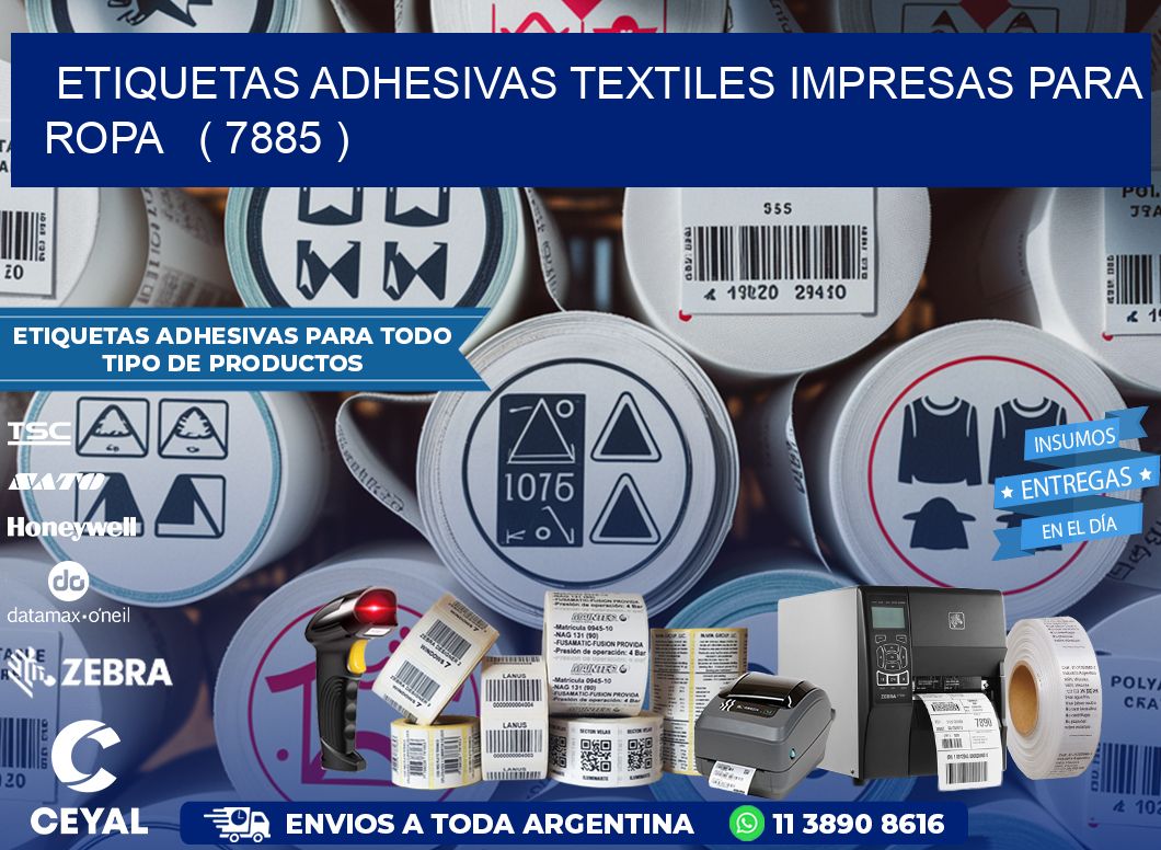 ETIQUETAS ADHESIVAS TEXTILES IMPRESAS PARA ROPA   ( 7885 )