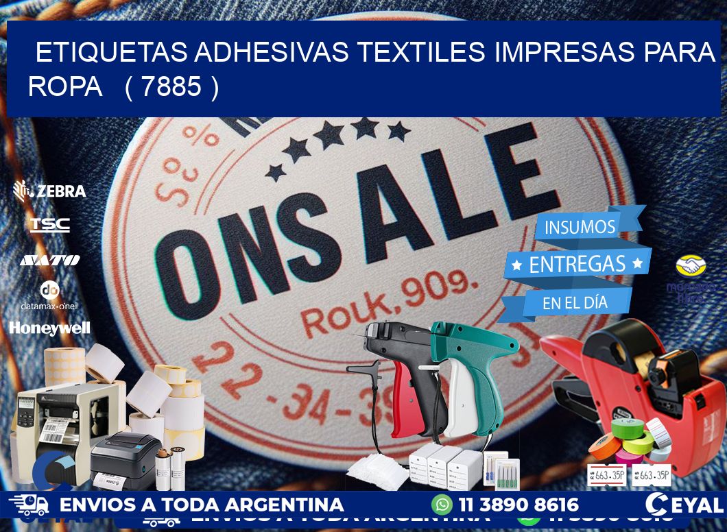 ETIQUETAS ADHESIVAS TEXTILES IMPRESAS PARA ROPA   ( 7885 )