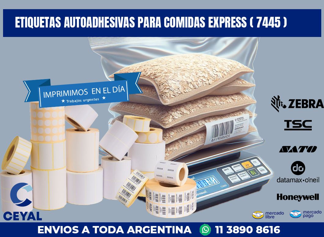 ETIQUETAS AUTOADHESIVAS PARA COMIDAS EXPRESS ( 7445 )