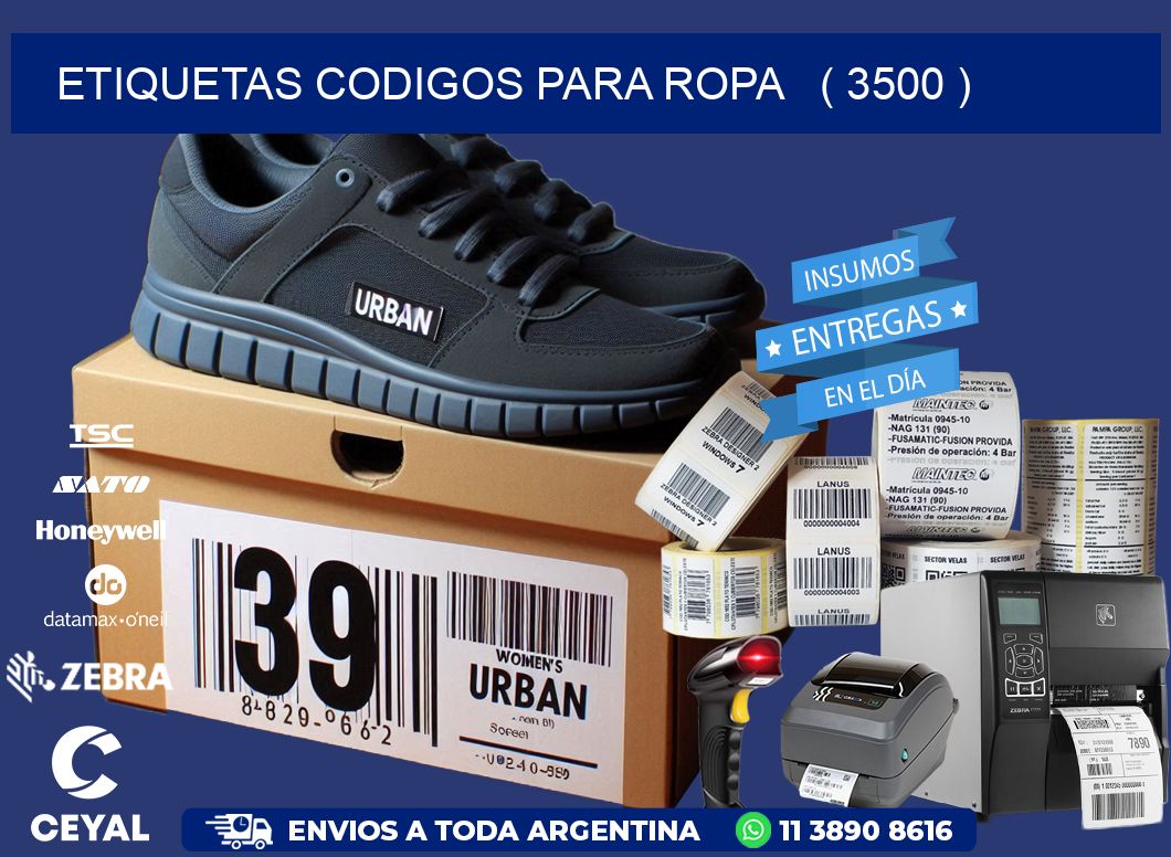 ETIQUETAS CODIGOS PARA ROPA   ( 3500 )