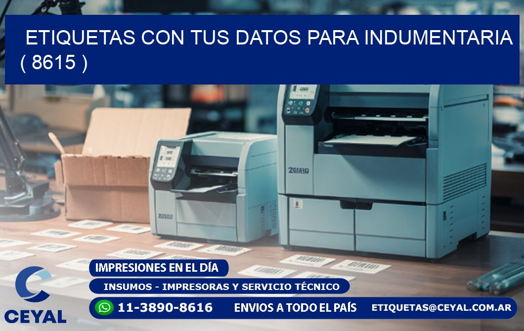 ETIQUETAS CON TUS DATOS PARA INDUMENTARIA   ( 8615 )