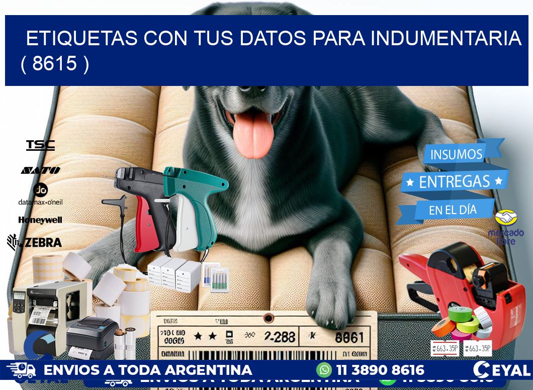 ETIQUETAS CON TUS DATOS PARA INDUMENTARIA   ( 8615 )