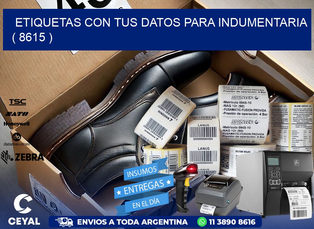 ETIQUETAS CON TUS DATOS PARA INDUMENTARIA   ( 8615 )