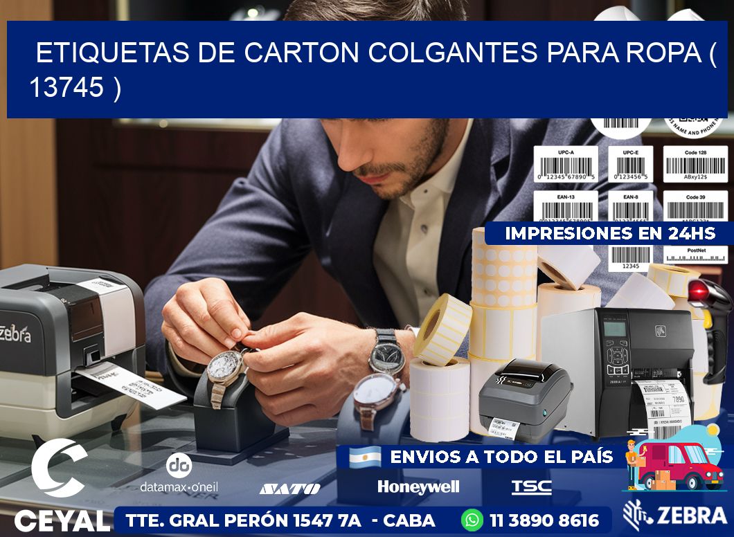 ETIQUETAS DE CARTON COLGANTES PARA ROPA ( 13745 )