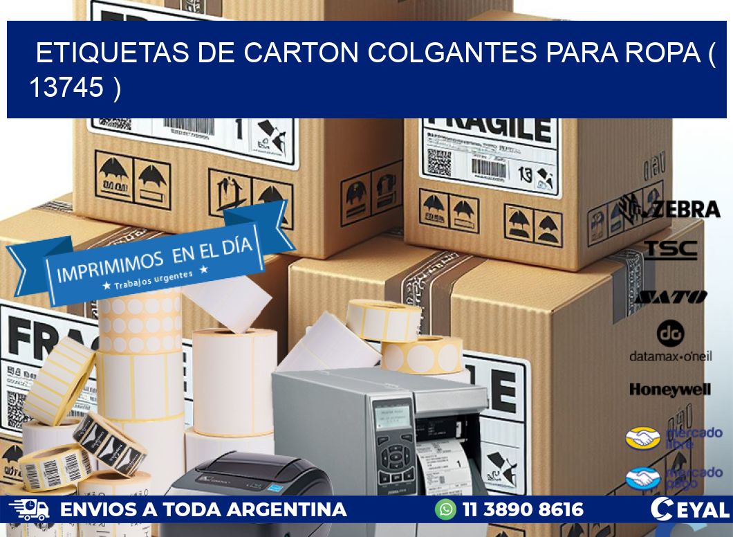 ETIQUETAS DE CARTON COLGANTES PARA ROPA ( 13745 )