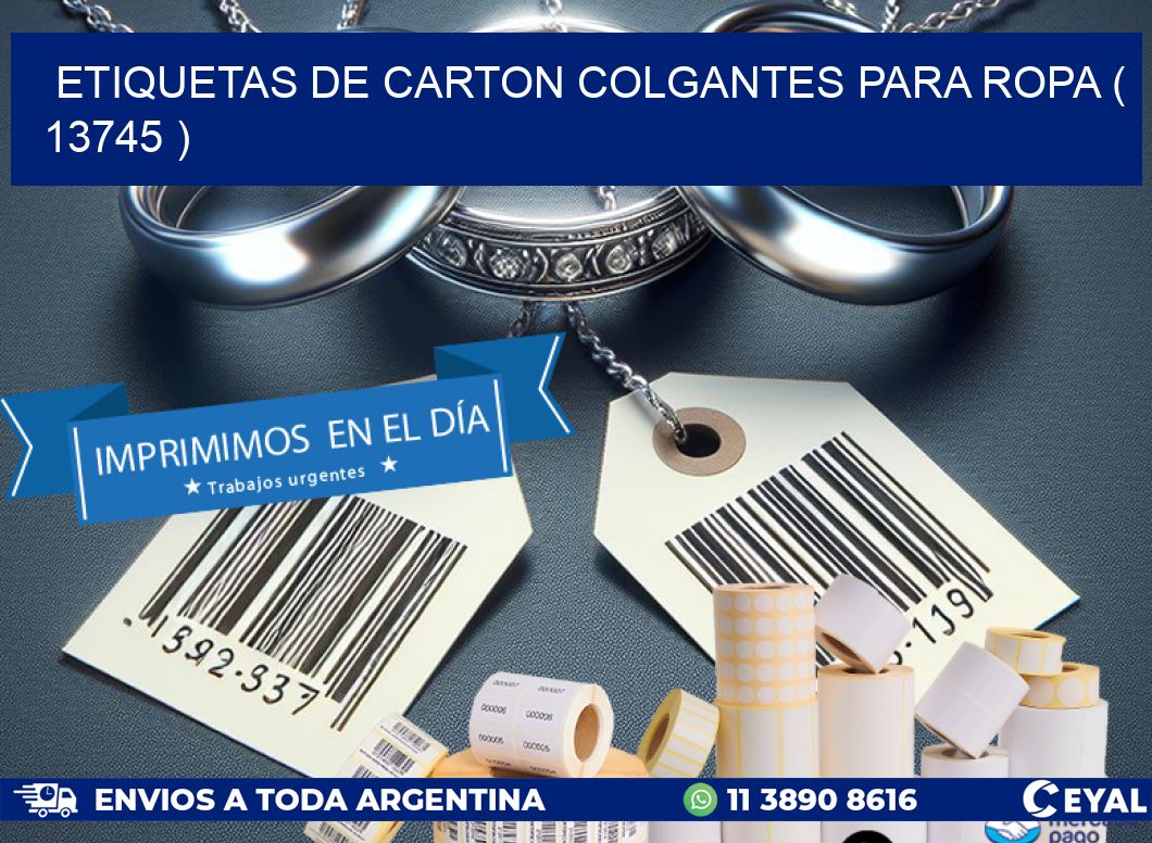 ETIQUETAS DE CARTON COLGANTES PARA ROPA ( 13745 )