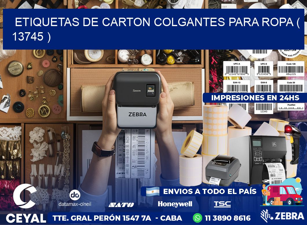 ETIQUETAS DE CARTON COLGANTES PARA ROPA ( 13745 )