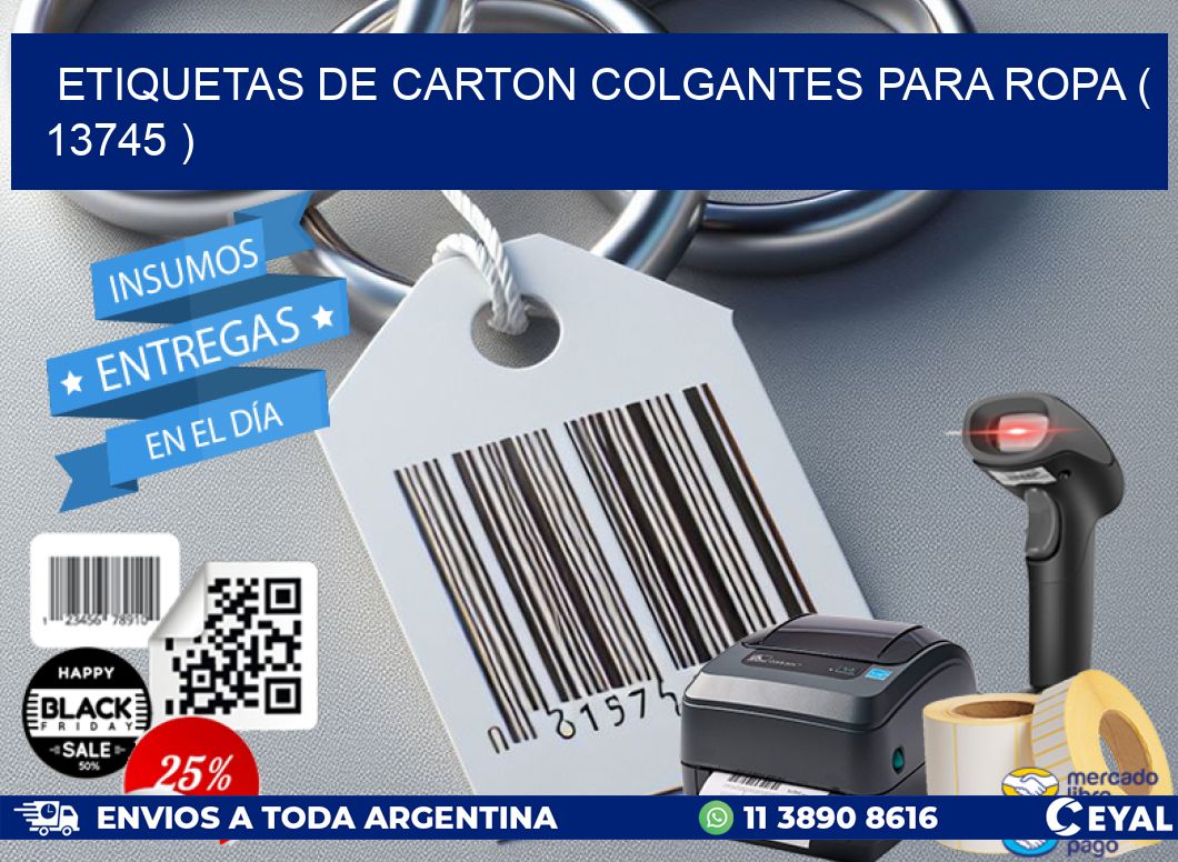 ETIQUETAS DE CARTON COLGANTES PARA ROPA ( 13745 )