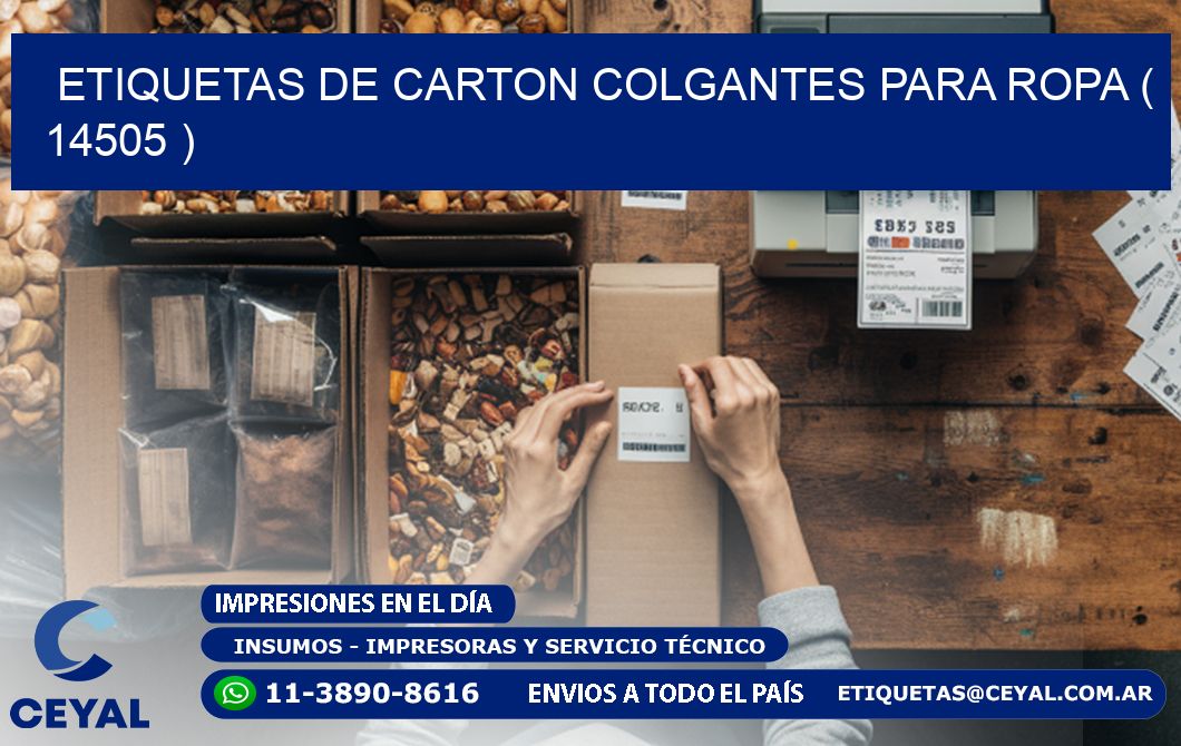 ETIQUETAS DE CARTON COLGANTES PARA ROPA ( 14505 )