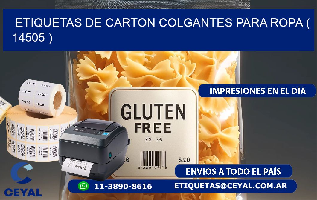 ETIQUETAS DE CARTON COLGANTES PARA ROPA ( 14505 )