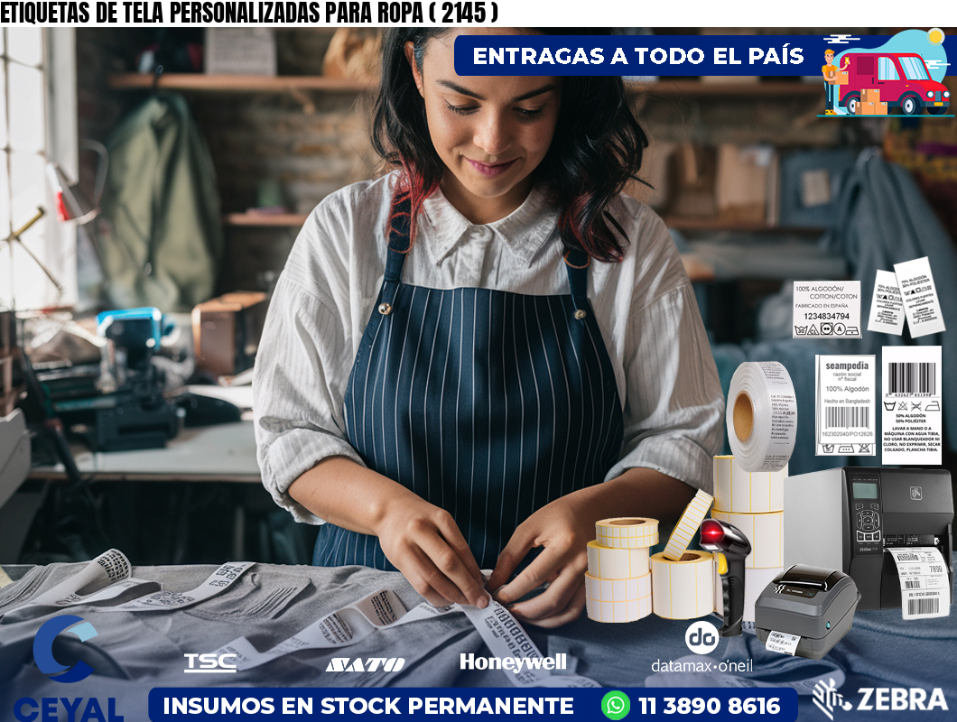 ETIQUETAS DE TELA PERSONALIZADAS PARA ROPA ( 2145 )