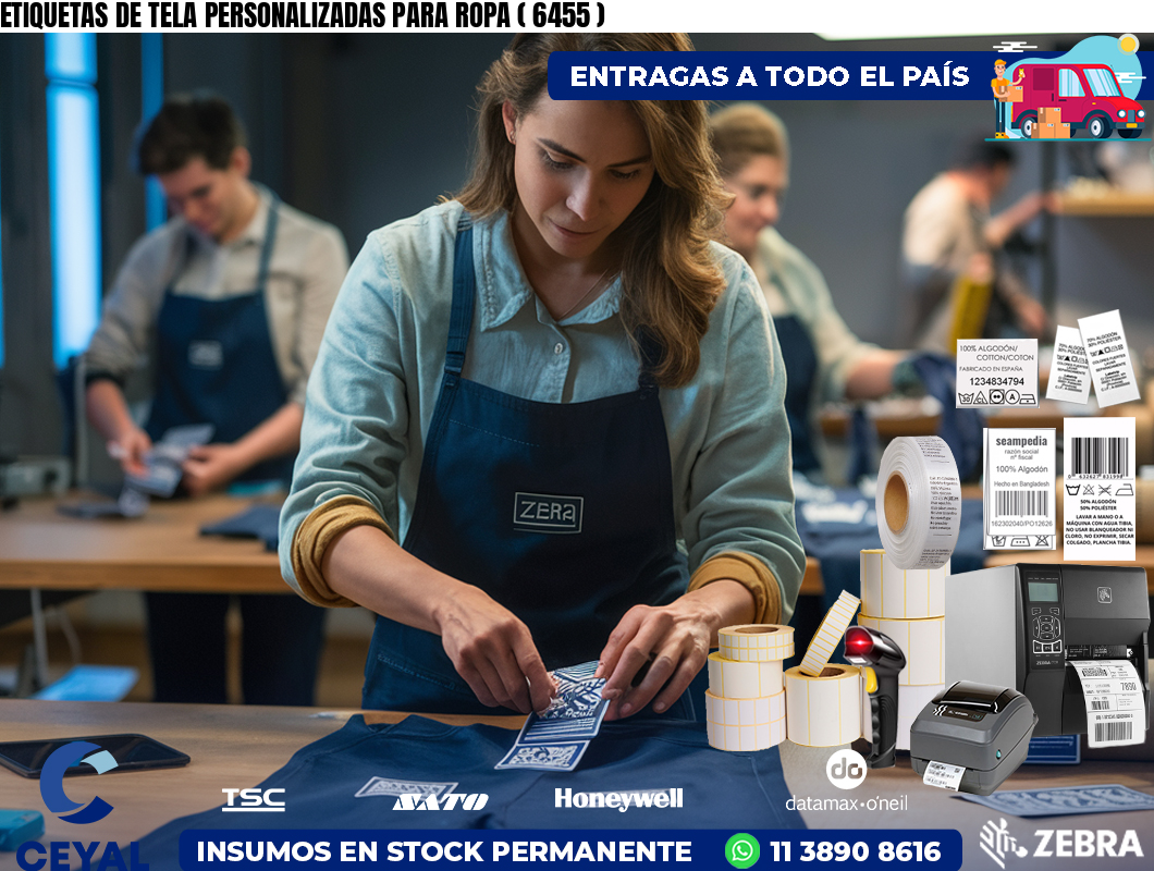 ETIQUETAS DE TELA PERSONALIZADAS PARA ROPA ( 6455 )