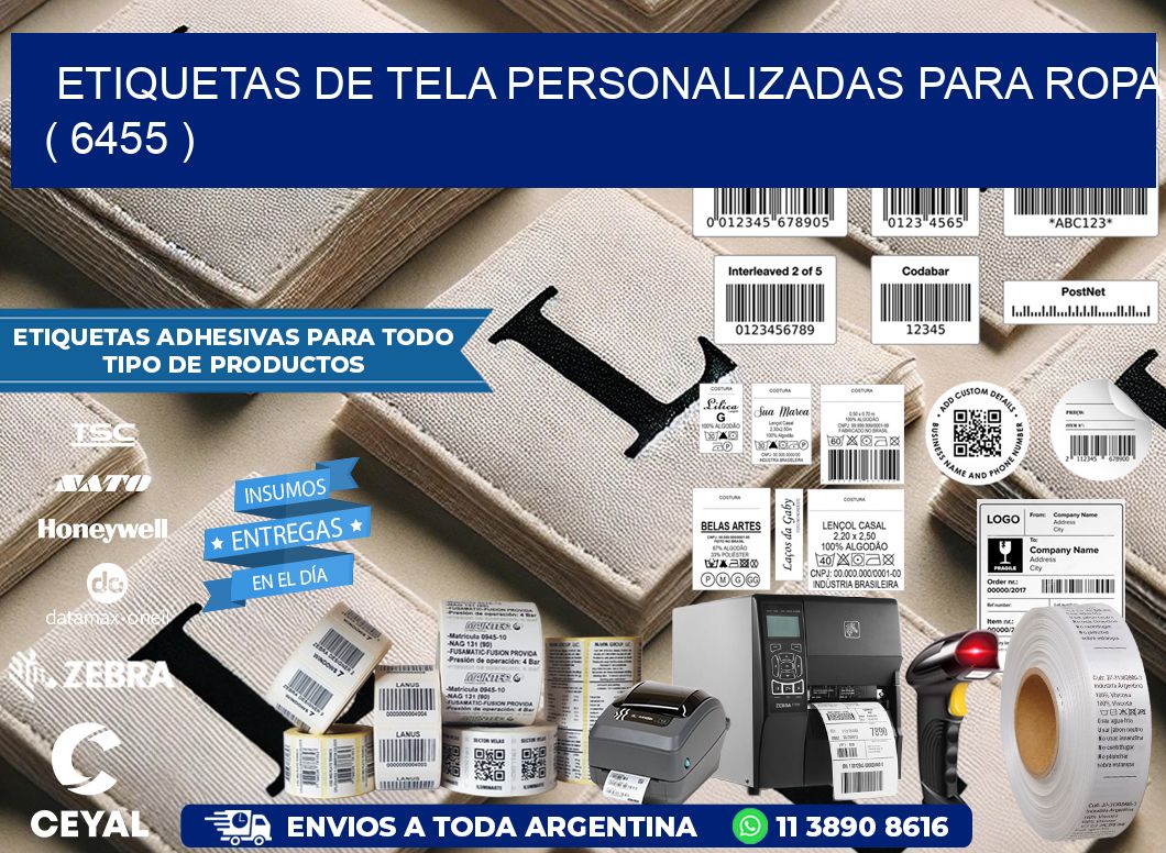 ETIQUETAS DE TELA PERSONALIZADAS PARA ROPA ( 6455 )