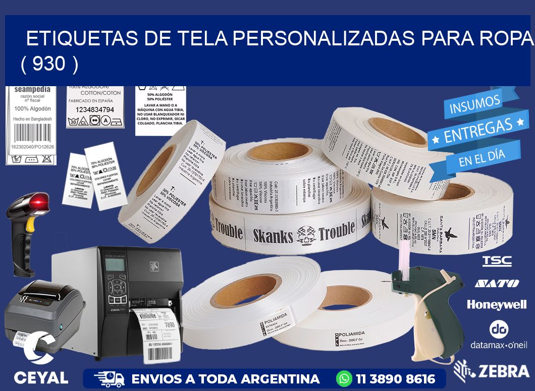 ETIQUETAS DE TELA PERSONALIZADAS PARA ROPA ( 930 )