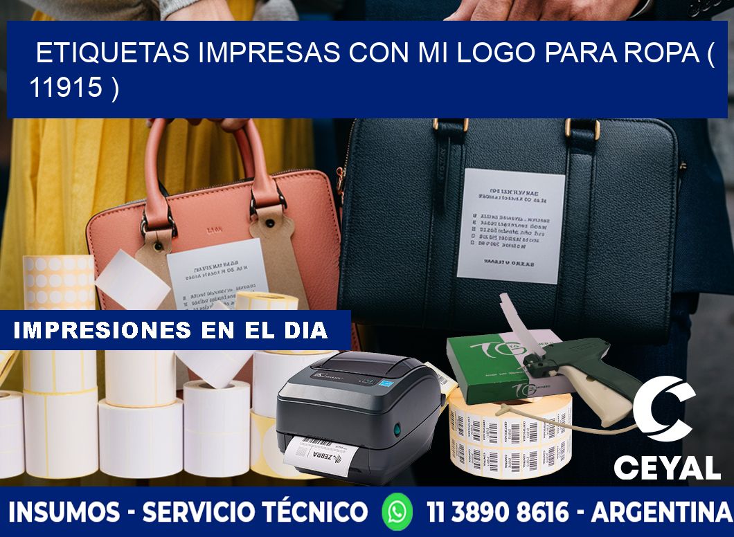 ETIQUETAS IMPRESAS CON MI LOGO PARA ROPA ( 11915 )