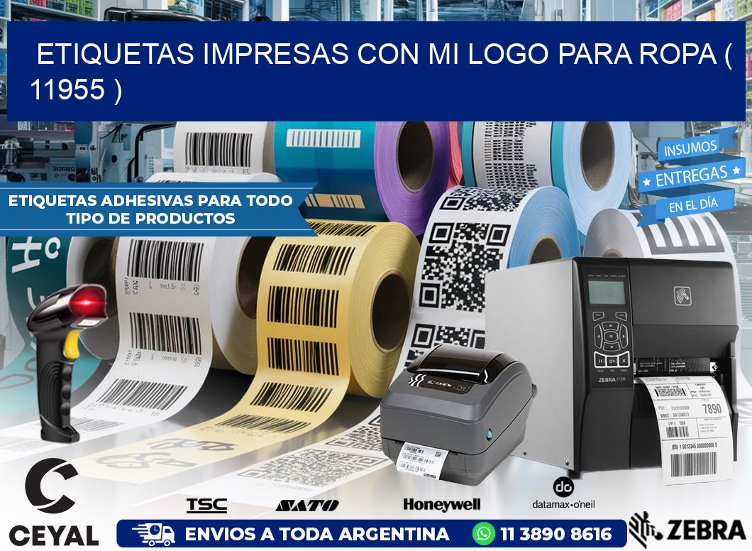 ETIQUETAS IMPRESAS CON MI LOGO PARA ROPA ( 11955 )