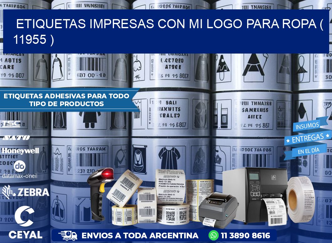 ETIQUETAS IMPRESAS CON MI LOGO PARA ROPA ( 11955 )