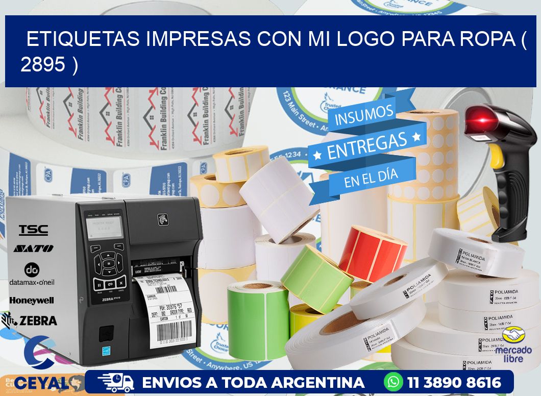 ETIQUETAS IMPRESAS CON MI LOGO PARA ROPA ( 2895 )