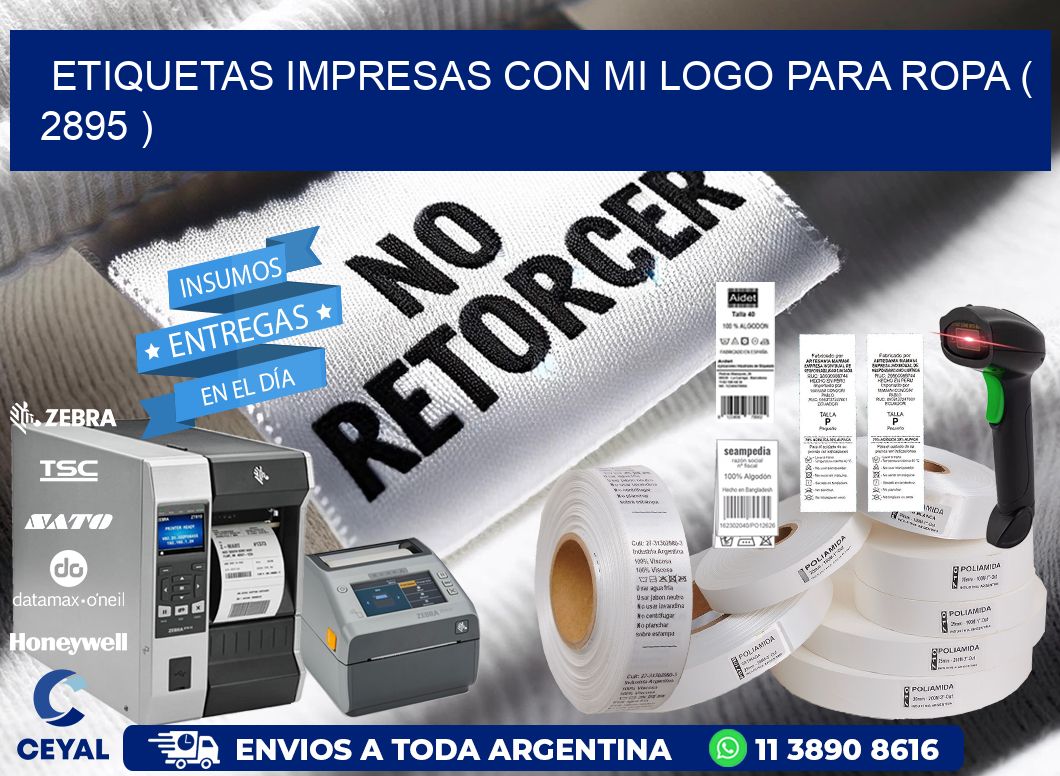 ETIQUETAS IMPRESAS CON MI LOGO PARA ROPA ( 2895 )