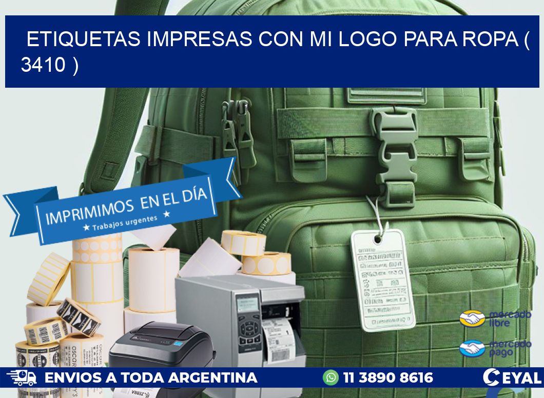 ETIQUETAS IMPRESAS CON MI LOGO PARA ROPA ( 3410 )