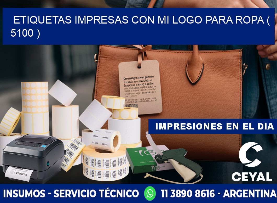ETIQUETAS IMPRESAS CON MI LOGO PARA ROPA ( 5100 )