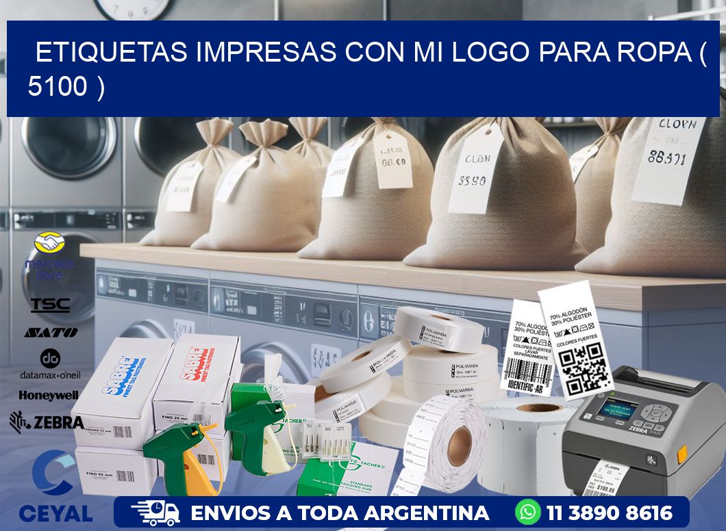 ETIQUETAS IMPRESAS CON MI LOGO PARA ROPA ( 5100 )