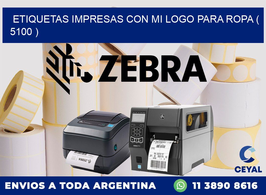 ETIQUETAS IMPRESAS CON MI LOGO PARA ROPA ( 5100 )