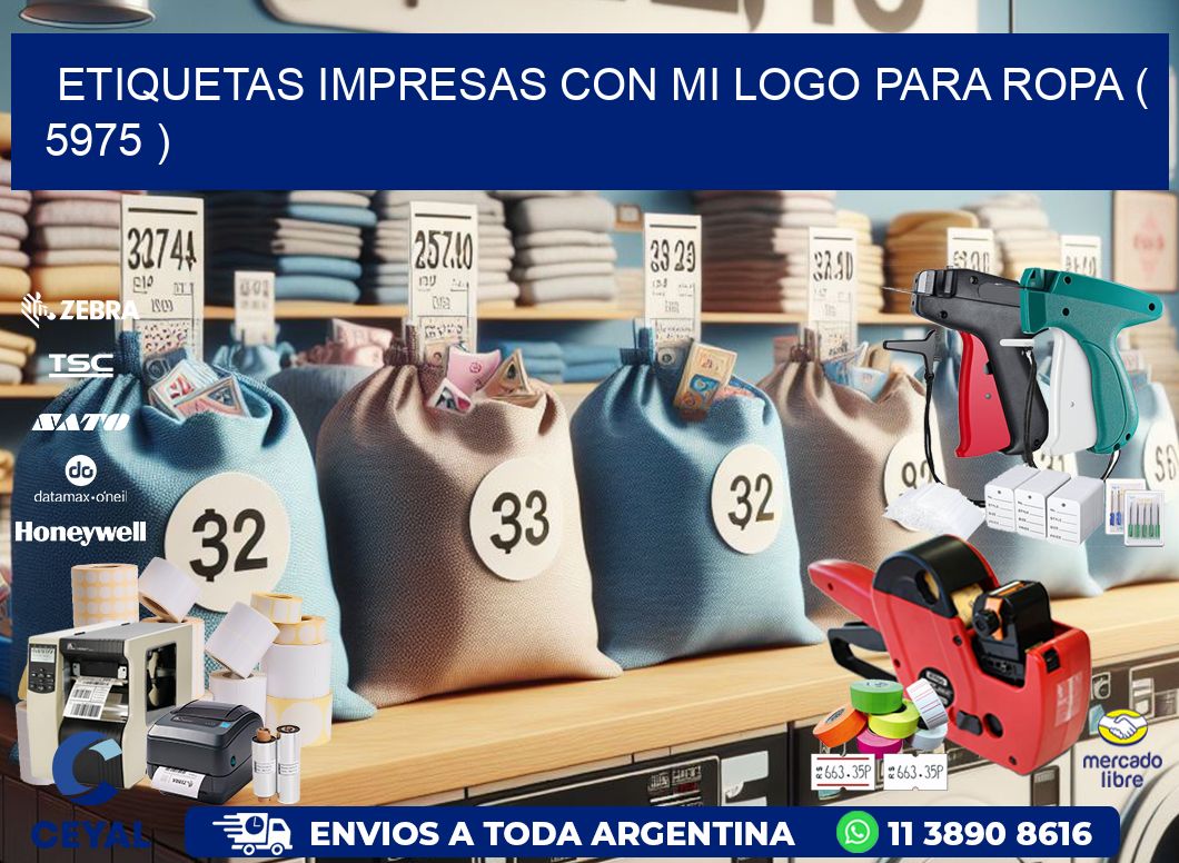 ETIQUETAS IMPRESAS CON MI LOGO PARA ROPA ( 5975 )