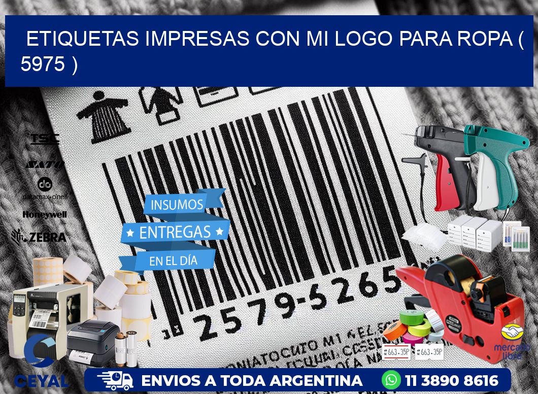 ETIQUETAS IMPRESAS CON MI LOGO PARA ROPA ( 5975 )