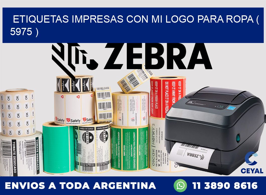 ETIQUETAS IMPRESAS CON MI LOGO PARA ROPA ( 5975 )