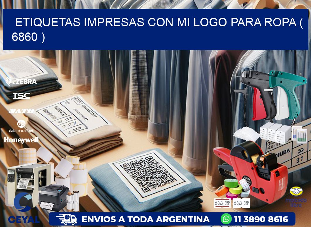 ETIQUETAS IMPRESAS CON MI LOGO PARA ROPA ( 6860 )