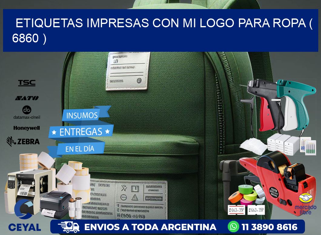 ETIQUETAS IMPRESAS CON MI LOGO PARA ROPA ( 6860 )