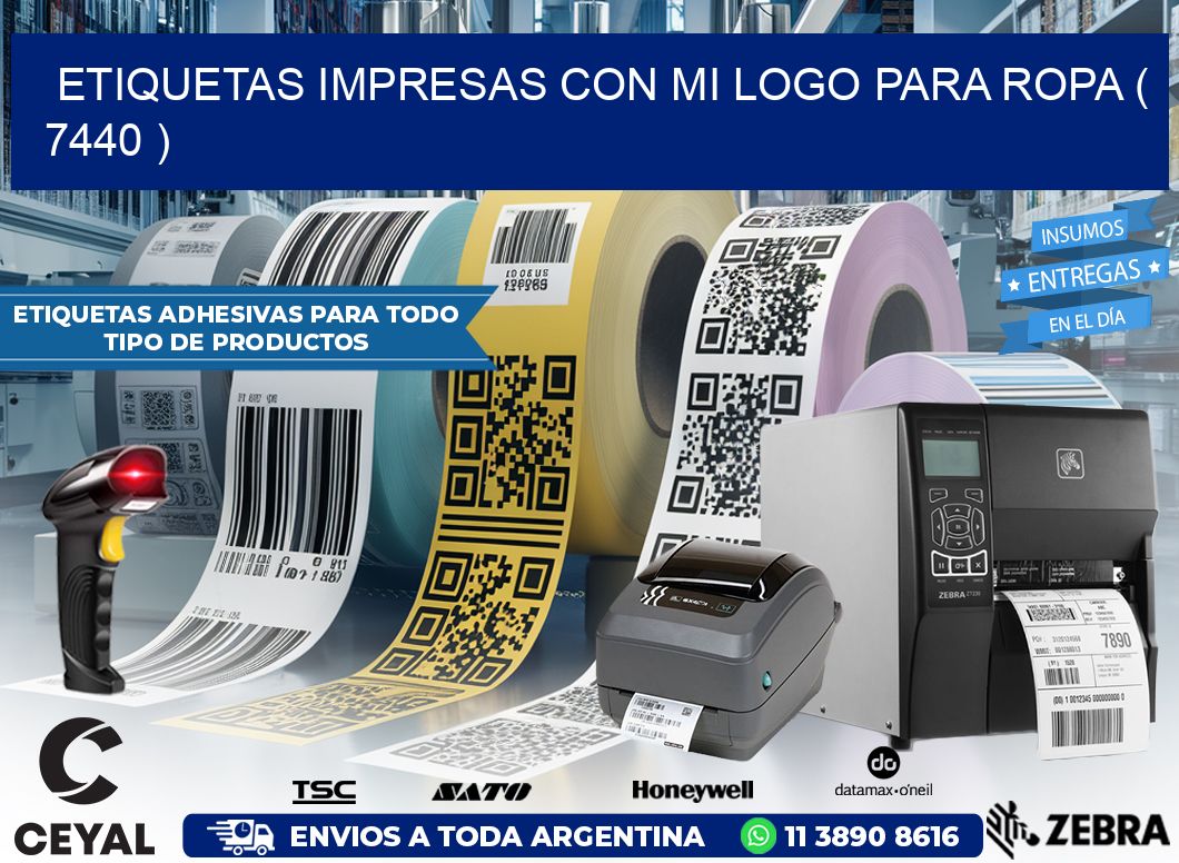 ETIQUETAS IMPRESAS CON MI LOGO PARA ROPA ( 7440 )