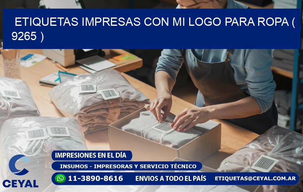 ETIQUETAS IMPRESAS CON MI LOGO PARA ROPA ( 9265 )