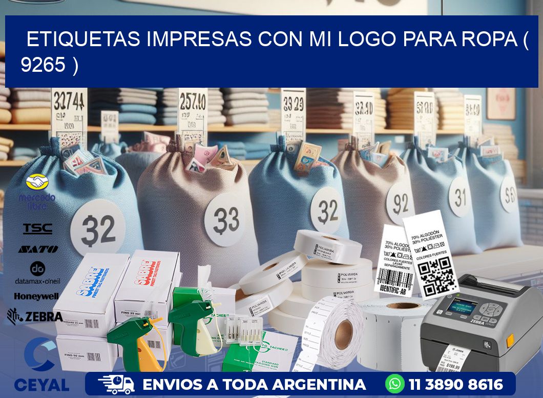 ETIQUETAS IMPRESAS CON MI LOGO PARA ROPA ( 9265 )