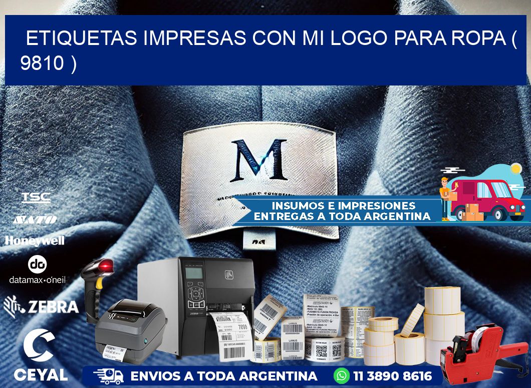 ETIQUETAS IMPRESAS CON MI LOGO PARA ROPA ( 9810 )