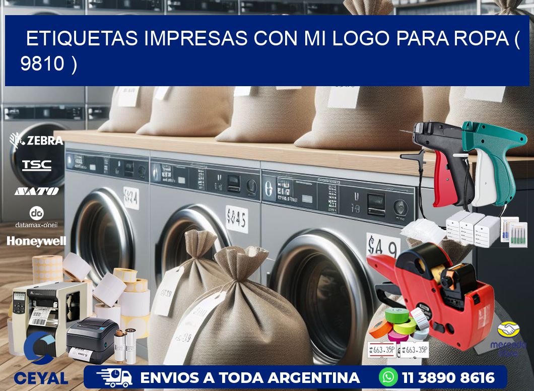 ETIQUETAS IMPRESAS CON MI LOGO PARA ROPA ( 9810 )