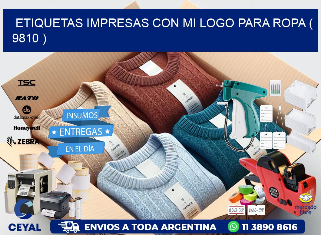 ETIQUETAS IMPRESAS CON MI LOGO PARA ROPA ( 9810 )