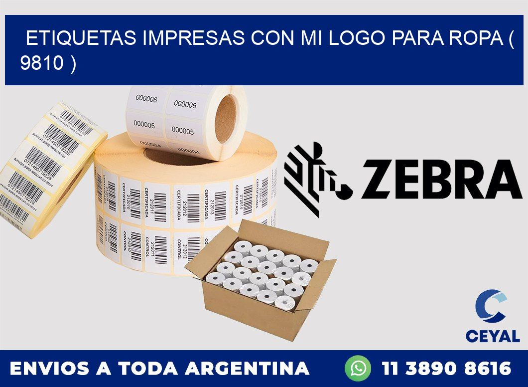 ETIQUETAS IMPRESAS CON MI LOGO PARA ROPA ( 9810 )