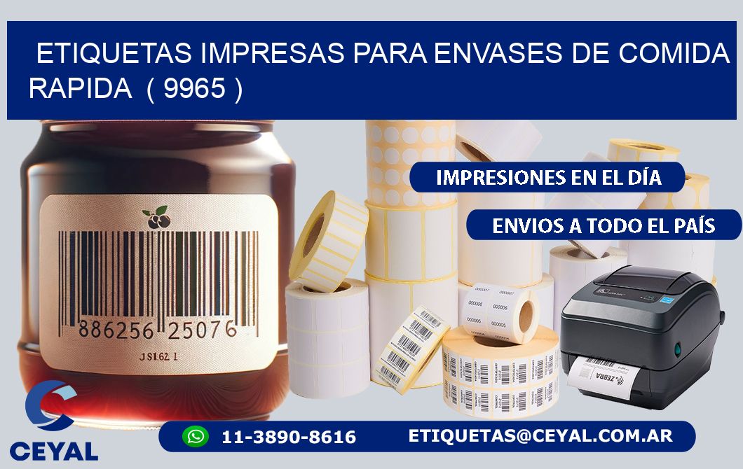 ETIQUETAS IMPRESAS PARA ENVASES DE COMIDA RAPIDA  ( 9965 )