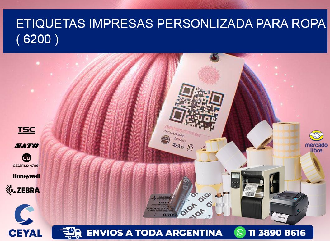 ETIQUETAS IMPRESAS PERSONLIZADA PARA ROPA   ( 6200 )