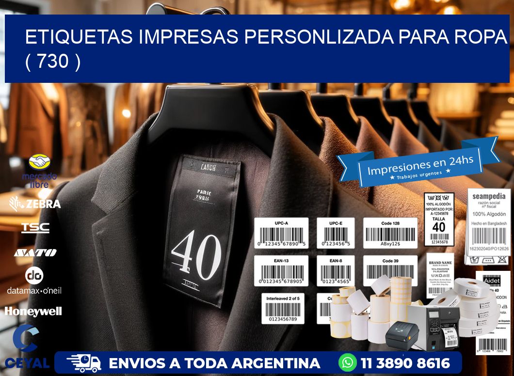 ETIQUETAS IMPRESAS PERSONLIZADA PARA ROPA   ( 730 )