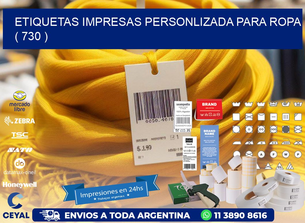 ETIQUETAS IMPRESAS PERSONLIZADA PARA ROPA   ( 730 )