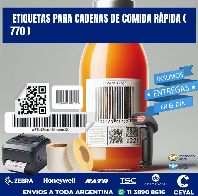 ETIQUETAS PARA CADENAS DE COMIDA RÁPIDA ( 770 )