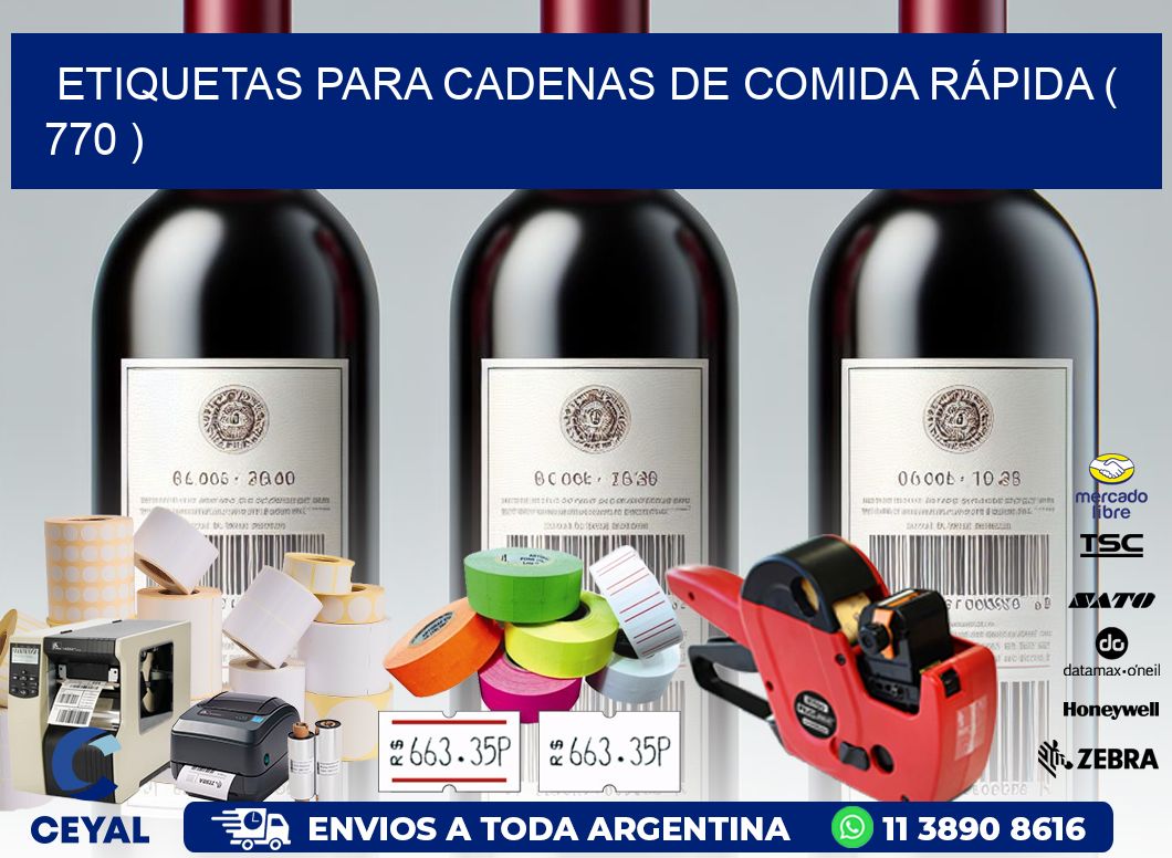 ETIQUETAS PARA CADENAS DE COMIDA RÁPIDA ( 770 )