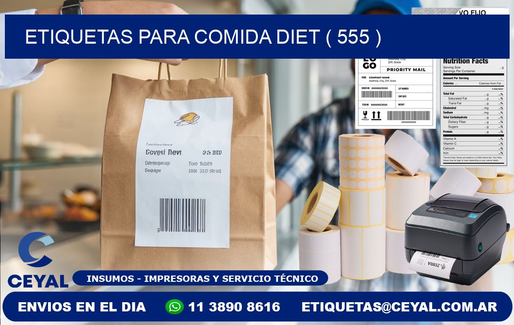 ETIQUETAS PARA COMIDA DIET ( 555 )