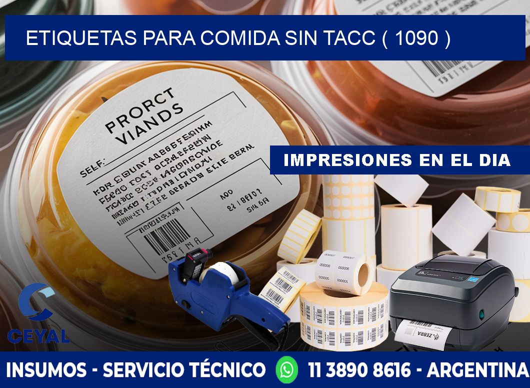 ETIQUETAS PARA COMIDA SIN TACC ( 1090 )