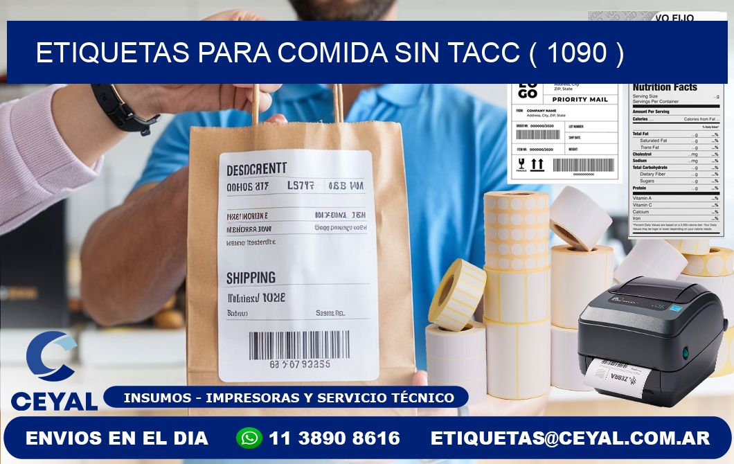 ETIQUETAS PARA COMIDA SIN TACC ( 1090 )