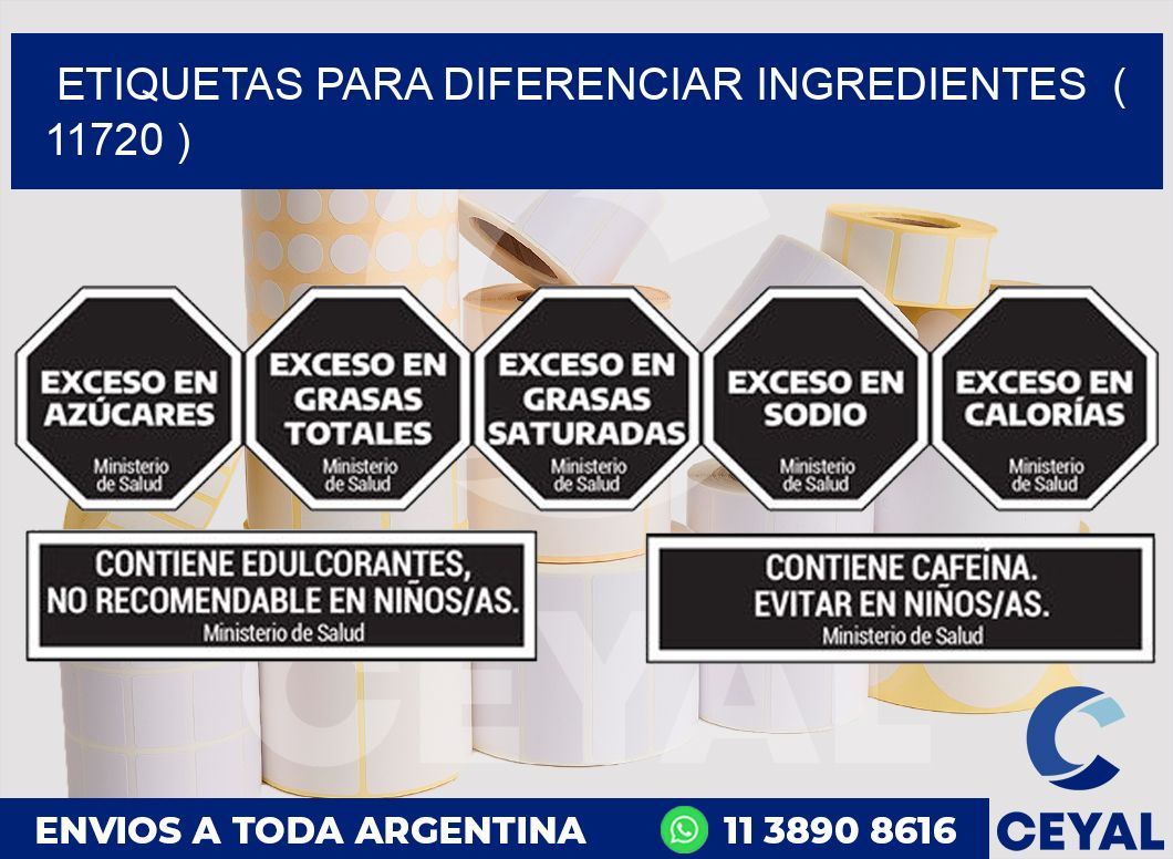 ETIQUETAS PARA DIFERENCIAR INGREDIENTES  ( 11720 )